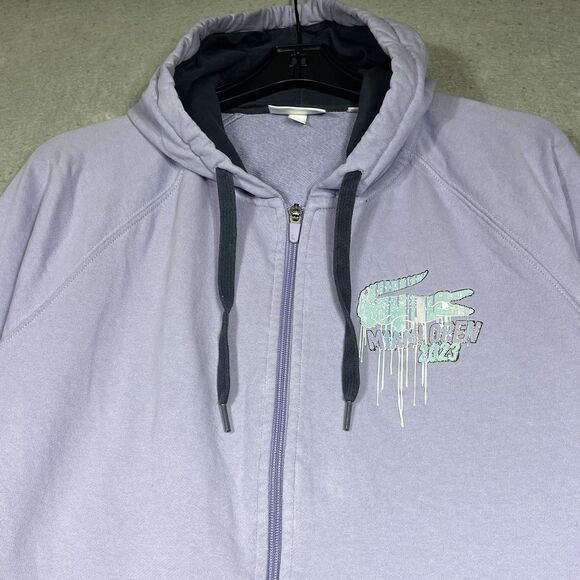 Lacoste Sweatshirt Large Purple Sport Miami Open 2023 Edition Hoodie Full Zip - Picture 2 of 15
